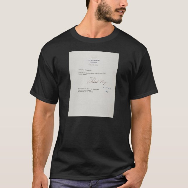 Camiseta Letra de la dimisión de Richard M. Nixon 1974