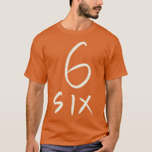 Camiseta Letra de mano dibujada número 6 seis