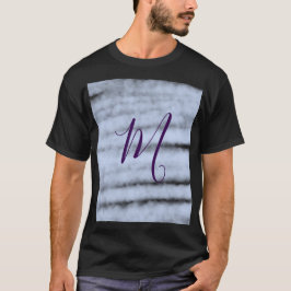 Camiseta Letra de monograma de nombre en acuarela pastel pú