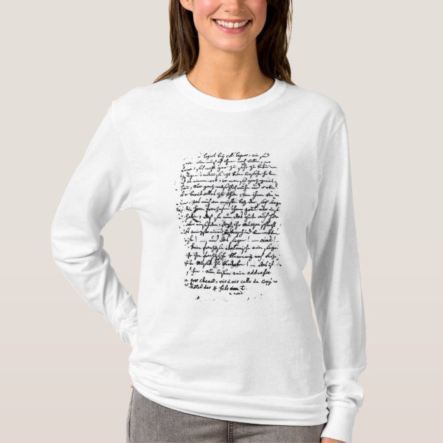 Camiseta Letra de Mozart a su padre, el 5 de abril (Anverso)
