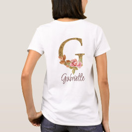 Camiseta Letra de nombre personalizada G Relieve metalizado