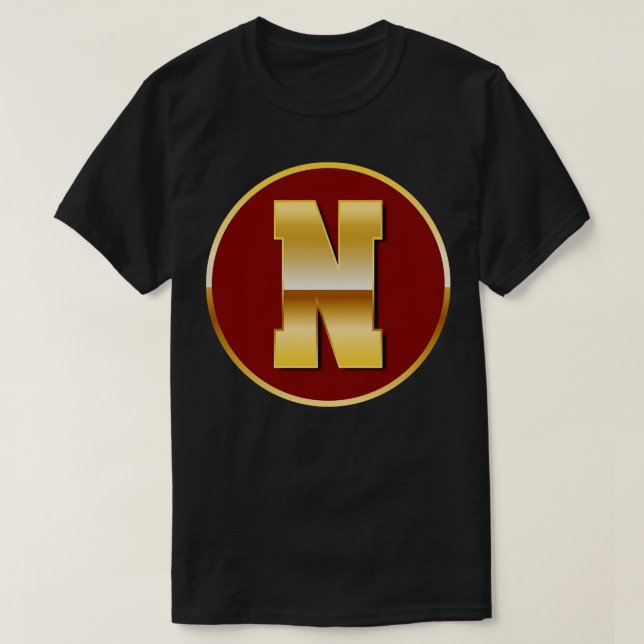 Camiseta Letra de oro N (Diseño del anverso)
