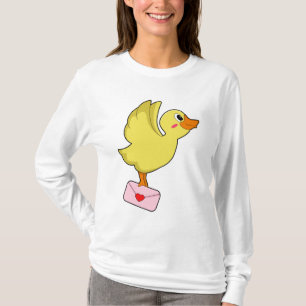 Camiseta Letra de paloma portadora de pato