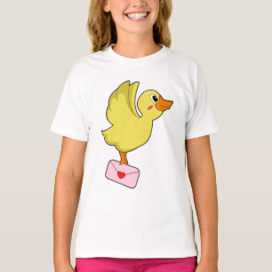 Camiseta Letra de paloma portadora de pato
