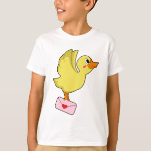 Camiseta Letra de paloma portadora de pato