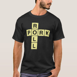 Camiseta Letra de rollo de cerdo Juego de rompecabezas Gráf