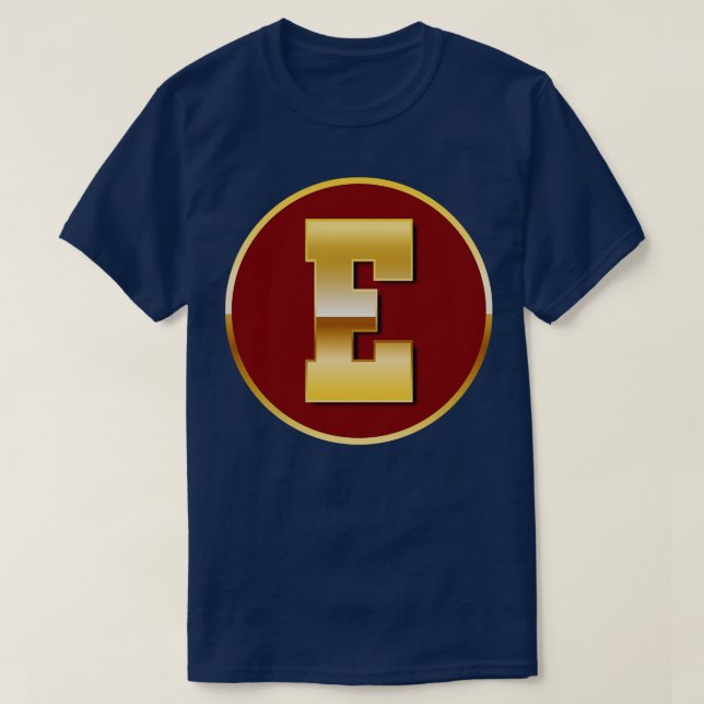 Camiseta Letra dorada E (Diseño del anverso)