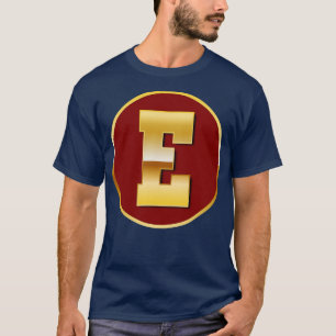 Camiseta Letra dorada E