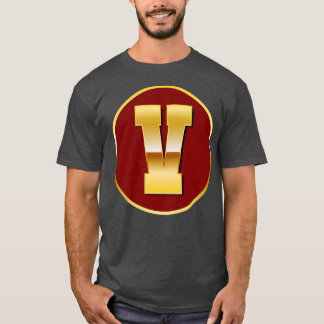 Camiseta Letra dorada V