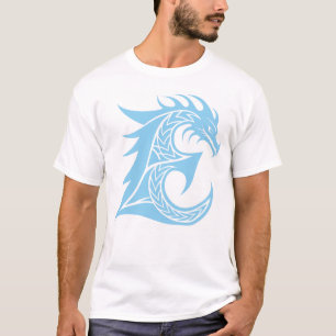 Camiseta Letra E de estilo dragón, alfabeto de dragón, mono