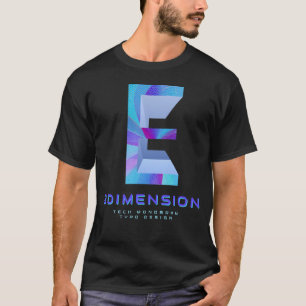 Camiseta Letra E de tecnología 3D Monograma moderno y elega