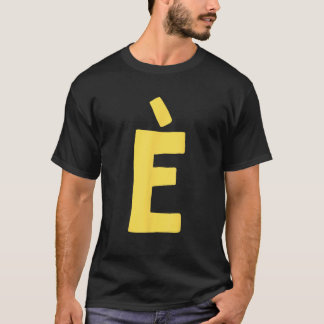 Camiseta Letra È grande y negrita en amarillo