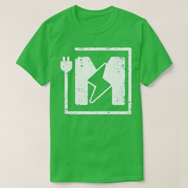 Camiseta Letra eléctrica M Engi eléctrico o electromagnétic (Diseño del anverso)