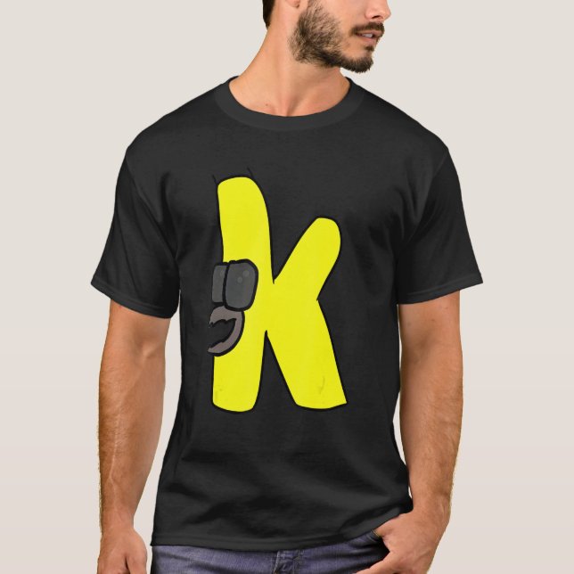 Camiseta Letra emotiva K alfabeto lore (Anverso)