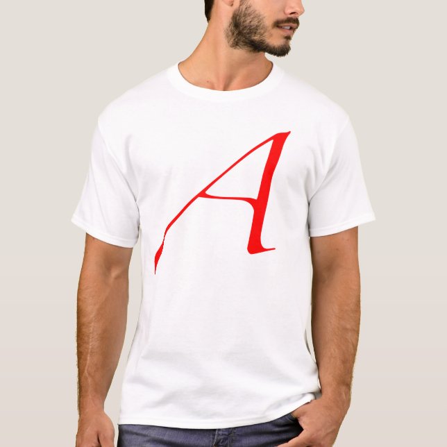 Camiseta Letra escarlata A (para el ateo) (Anverso)