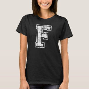 Camiseta Letra F Alfabetización mayúscula Colegio escolar i