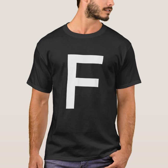 Camiseta Letra F alfabeto monograma inicial (Anverso)