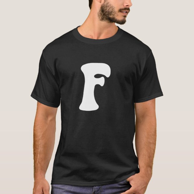 Camiseta Letra F Capital Alphabet Team Groups Costume Matc (Anverso)