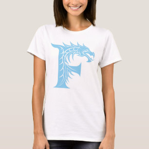 Camiseta Letra F de estilo dragón, alfabeto de dragón, mono