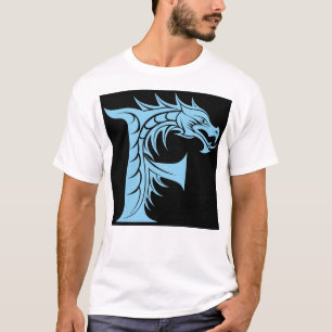 Camiseta Letra F de estilo dragón, alfabeto de dragón, mono
