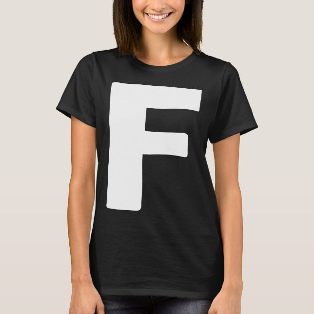 Camiseta Letra F grande y negrita blanco (Anverso)