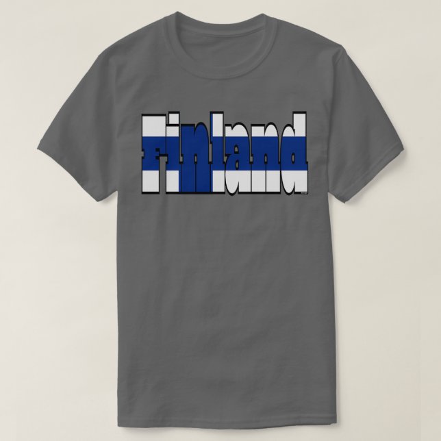 Camiseta Letra finlandesa con bandera finlandesa (Diseño del anverso)