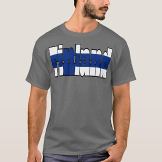 Camiseta Letra finlandesa con bandera finlandesa