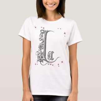 Camiseta Letra floral ilustrada "L"