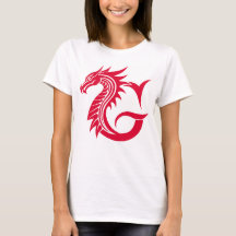Letra G de estilo dragón, alfabeto de dragón, mono