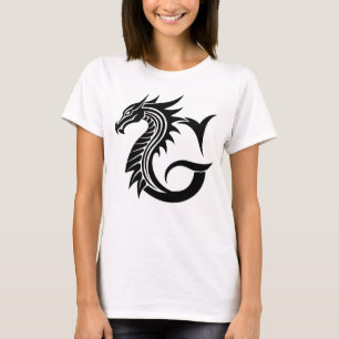 Camiseta Letra G de estilo dragón, alfabeto de dragón, mono