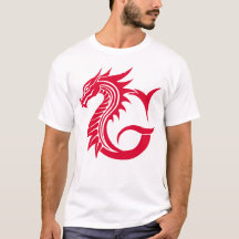 Letra G de estilo dragón, alfabeto de dragón, mono