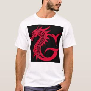 Camiseta Letra G de estilo dragón, alfabeto de dragón, mono