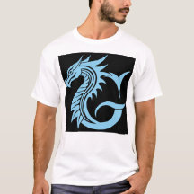 Letra G de estilo dragón, alfabeto de dragón, mono