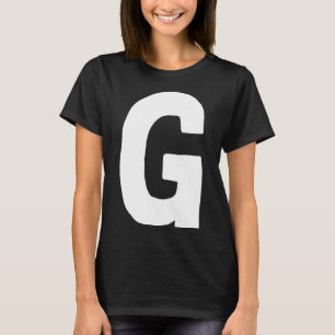 Camiseta Letra G grande y negrita blanco