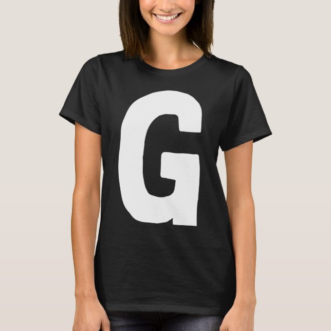 Camiseta Letra G grande y negrita blanco (Anverso)