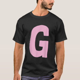 Camiseta Letra G grande y negrita en rosa