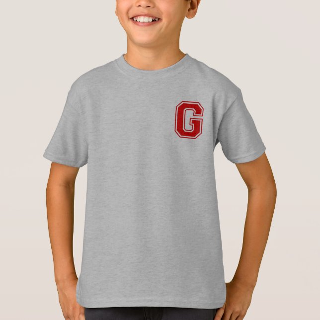 Camiseta Letra G - Monograma alfabeto de nombre inicial (Anverso)