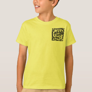 Camiseta Letra G Monograma medieval Art Nouveau