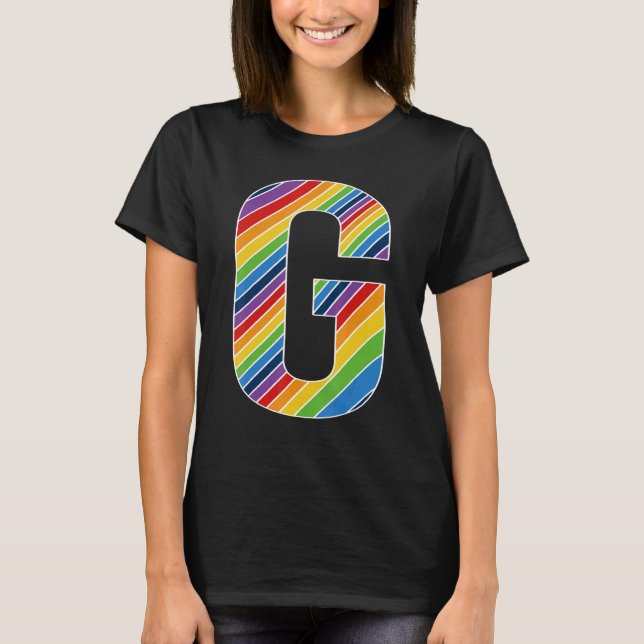 Camiseta Letra G Orgullo Gay Lesbiana Letra Trans Bisexual  (Anverso)