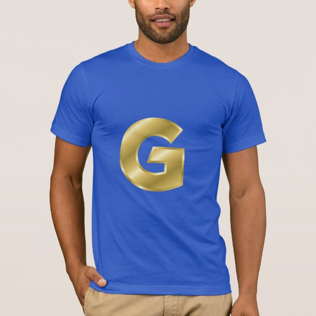 Camiseta Letra G T-Shirt básica de tela de Bella para hombr (Anverso)