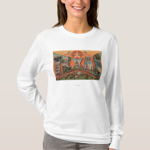 Camiseta Letra grande de Tejas (ganado que pasta escena)