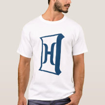 Letra H Azul Real Monograma Inicial Elegante