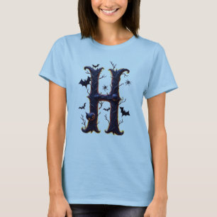 Camiseta Letra H de Halloween que brilla en la oscuridad