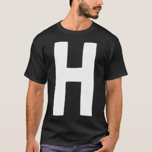 Camiseta Letra H grande y negrita blanca