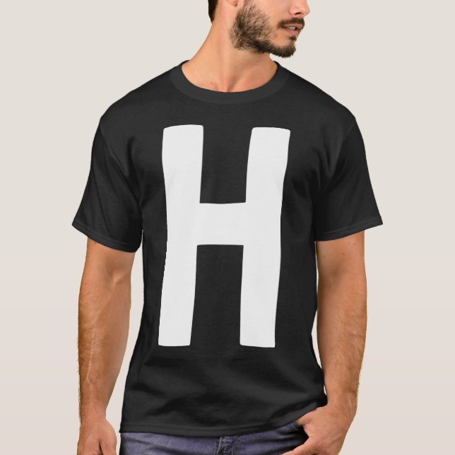 Camiseta Letra H grande y negrita blanca (Anverso)