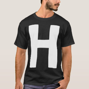 Camiseta Letra H grande y negrita blanca