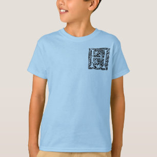 Camiseta Letra H Monograma medieval Art Nouveau