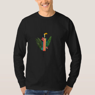 Camiseta Letra I alfabeto Plantas tropicales