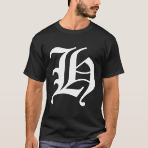 Camiseta Letra inglesa antigua H