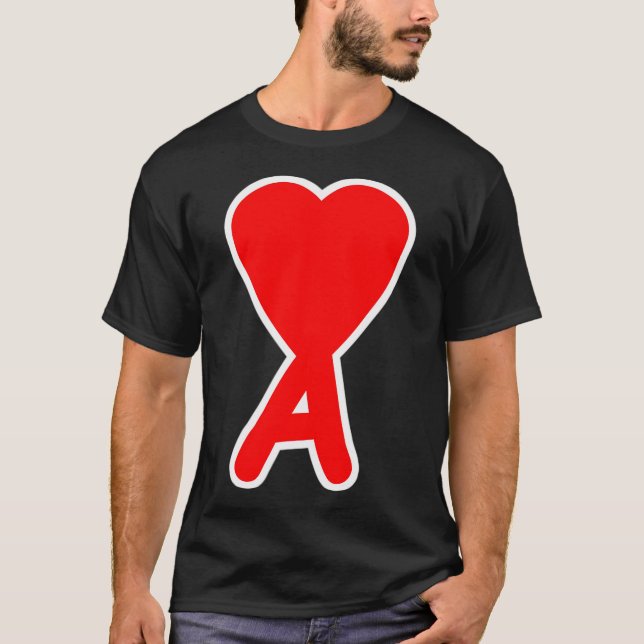 Camiseta Letra inicial a El día de San Valentín cardíaco co (Anverso)